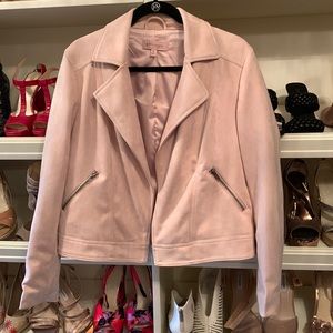 Philosophy Blush Suede Moto Jacket